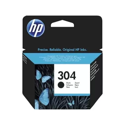 Embalagem tinta impressora HP 304 preta com borboletas azuis