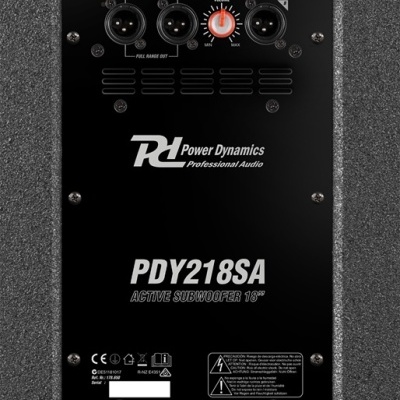 Painel traseiro do subwoofer ativo PDY218SA 18