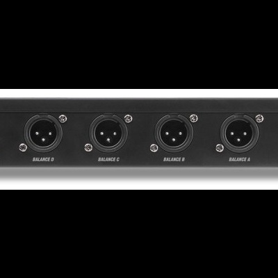 Traseira de equipamento de áudio PHONOISP com conectores e rótulos