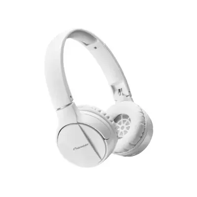 Auriculares brancos Pioneer com almofadas acolchoadas e design dobrável