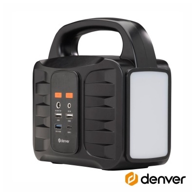 Carregador portátil preto com alça e luz lateral branca da Denver