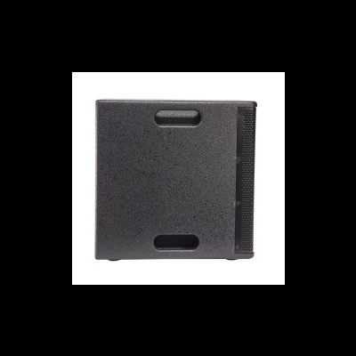 Coluna acústica preta quadrada com alças integradas