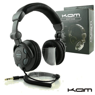 Headphones KAM KHP1000 pretos com caixa