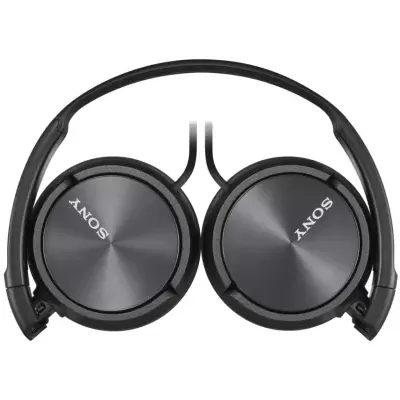 Auriculares Sony pretos com alça de cabeça em fundo branco