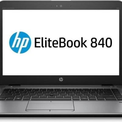 Computador portátil HP EliteBook 840 em metal prateado com ecrã e teclado preto