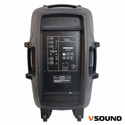 Coluna de som preta VSound com controlo e pegas laterais