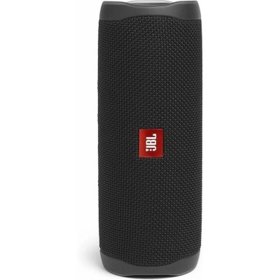 Coluna portátil preta com logótipo JBL vermelho