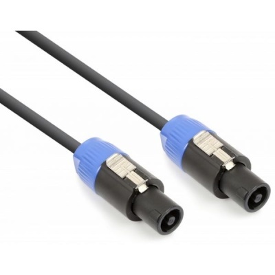 Cabo com conectores Speakon preto e azul