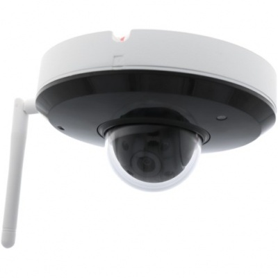 Câmara de vigilância domo branca com lente protegida e antena