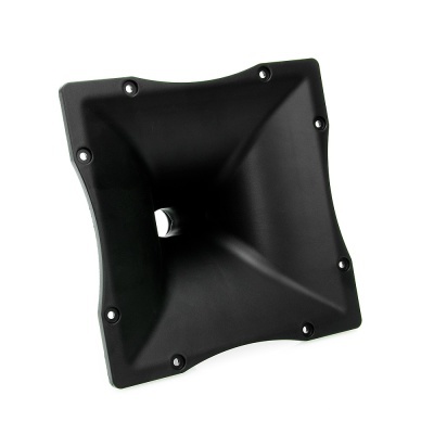 Difusor de som preto quadrado com furos para parafusos