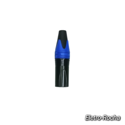 Conector de áudio preto e azul