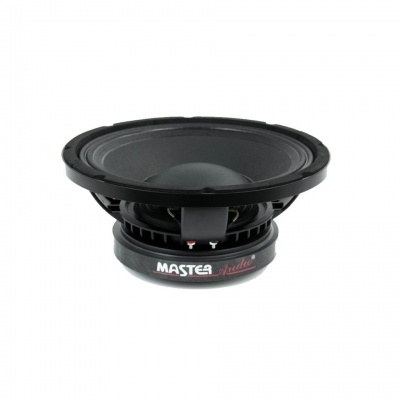 Coluna de som preta MASTER Audio sobre fundo branco