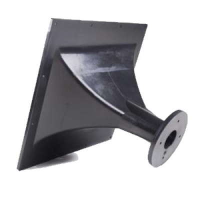 defletor preto cónico de plástico com base circular