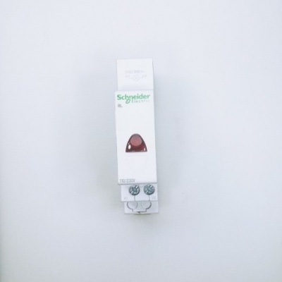 Interruptor elétrico branco Schneider Electric com botão vermelho