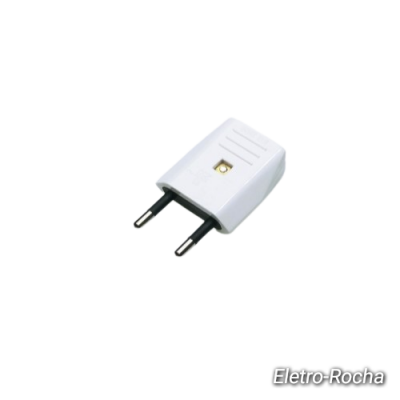 Adaptador elétrico branco com dois pinos