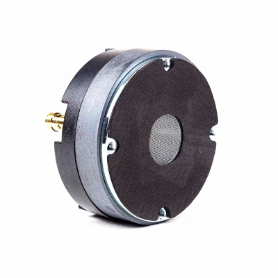 Altifalante redondo pequeno com grelha metálica ao centro