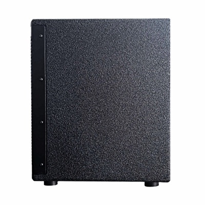 Computador de secretária preto na horizontal com textura