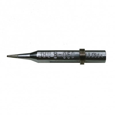 Ponta de solda metálica prateada com inscrição JBC B-050 832984