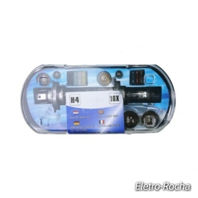 Caixa de luz automóvel H4 com acessórios em embalagem transparente