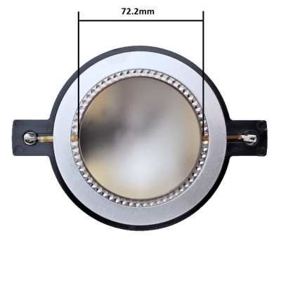 Membrana redonda prateada com bordas texturizadas e base preta