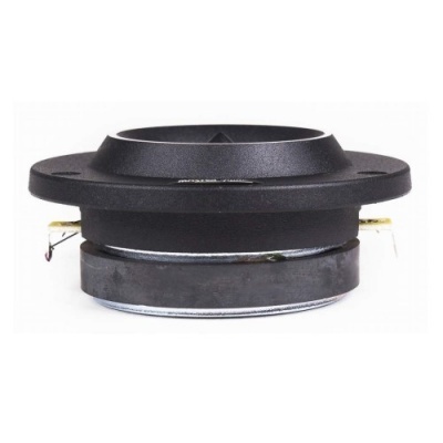 Componente circular preto com ligações metálicas sobre fundo branco