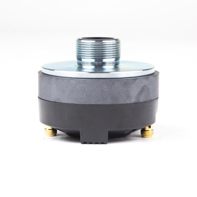 Componente cilíndrico metálico e plástico preto com rosca