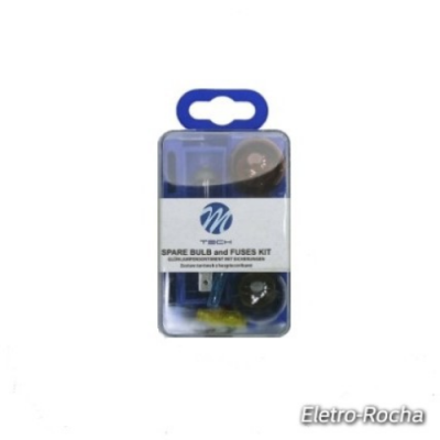Kit de lâmpadas e fusíveis sobresselentes M-Tech, embalagem plástica transparente
