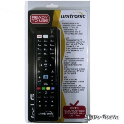 Comando à distância unitronic preto com embalagem