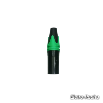 Conector elétrico preto com detalhes verdes
