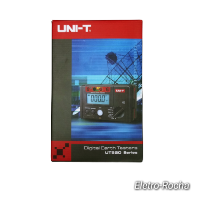 Embalagem de aparelho Digital Earth Testers UT520 Series da UNI-T em vermelho e preto