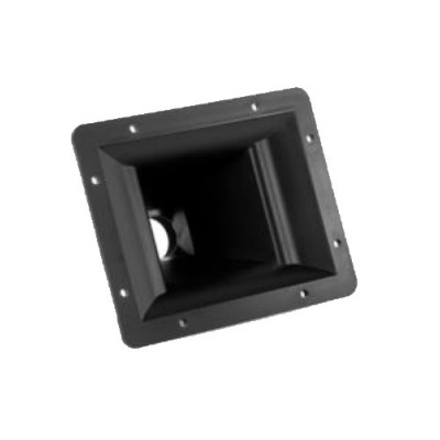 Recetor de som preto em forma de cone quadrado com flange perfurada