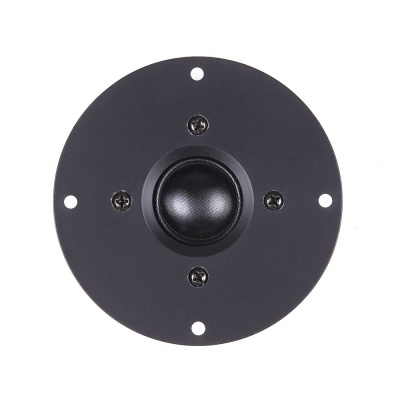 Tweeter circular preto com cúpula metálica central