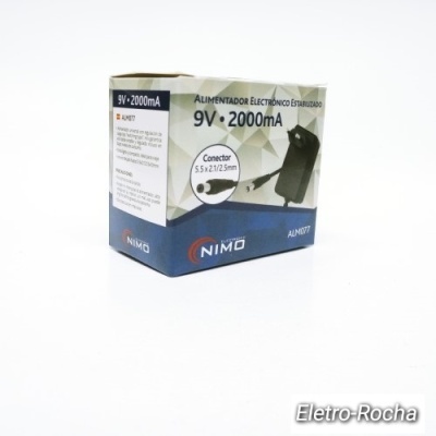 Caixa de alimentador eletrónico estabilizado Nimo 9V 2000mA
