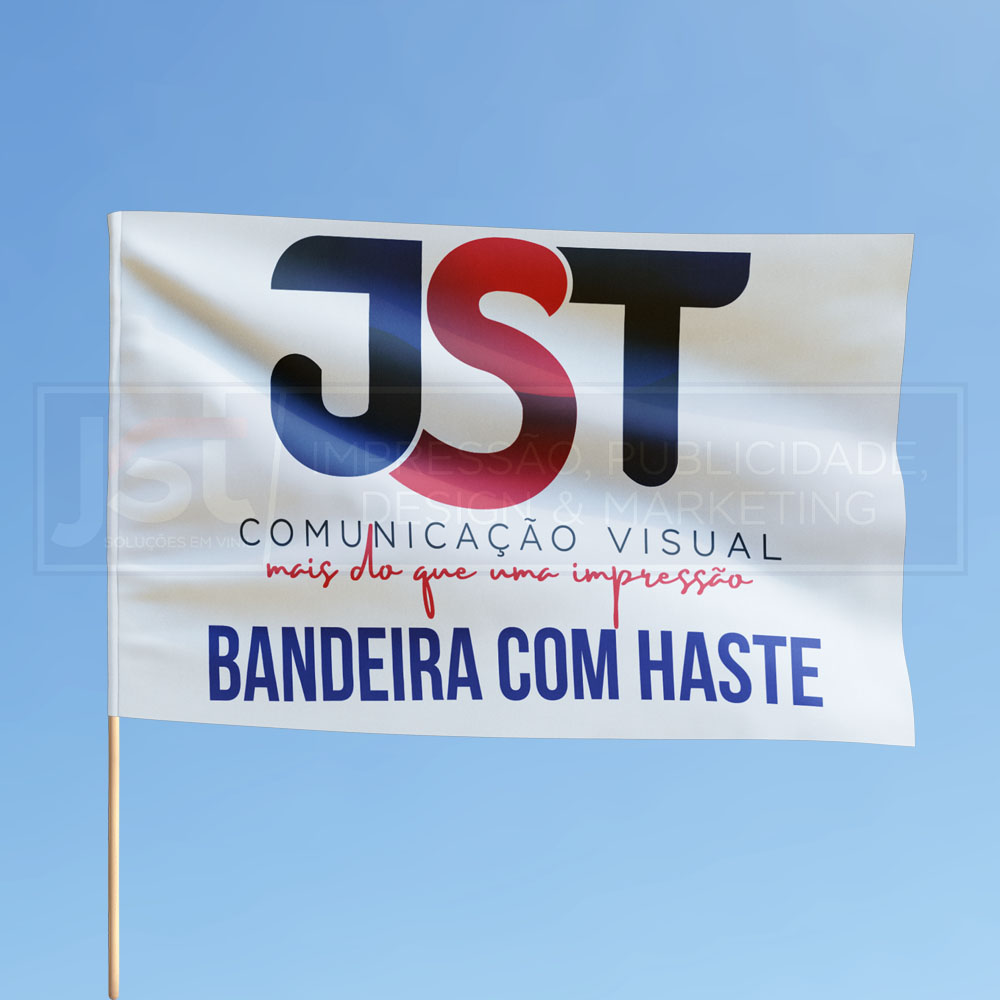 Bandeira com Haste de Madeira