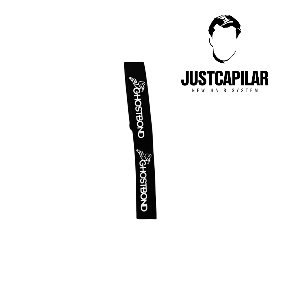 Melt Band - Faixa para Aplicação de Lace Faixa elástica preta com texto branco GHOSTBOND