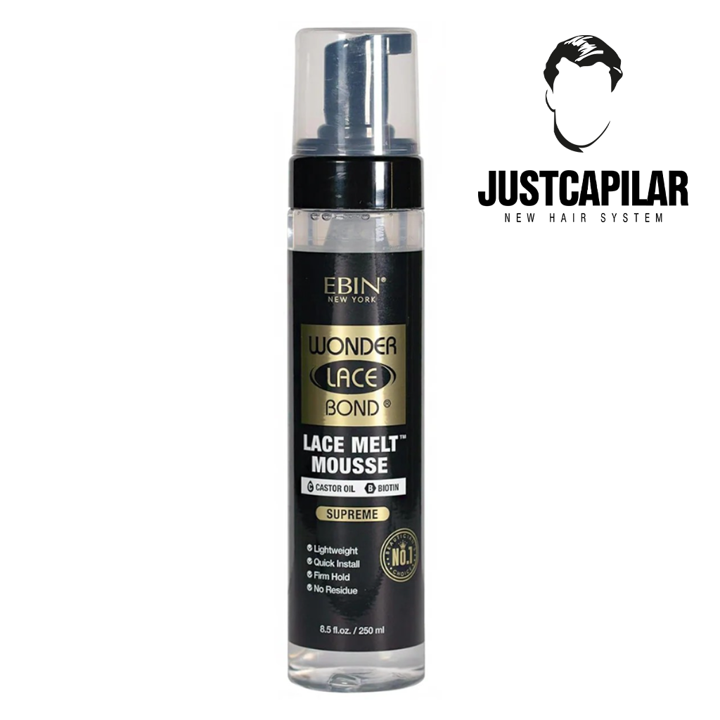 Ebin Wonder lace bond Lace Melt mousse supreme (250 ml) Frasco de mousse para cabelo EBIN Wonder Lace Bond Lace Melt