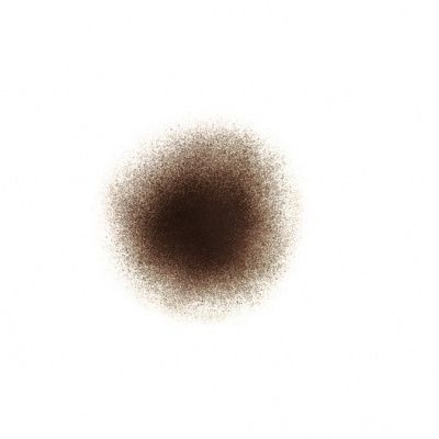 Mancha castanha circular num fundo branco