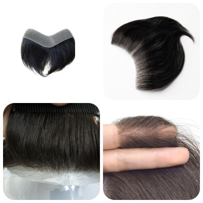 Apliques capilares pretos lisos com base cinzenta translúcida, mostrando textura e densidade