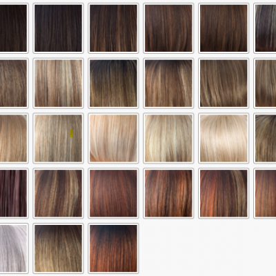 Paleta com 45 cores diferentes de cabelo