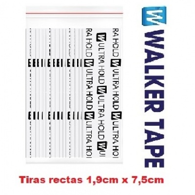 Saco plástico transparente com texto preto ULTRA HOLD e RA HOLD e logótipo WALKER TAPE