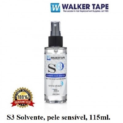 Frasco spray transparente S3 Solvente para pele sensível Walker Tape 115ml