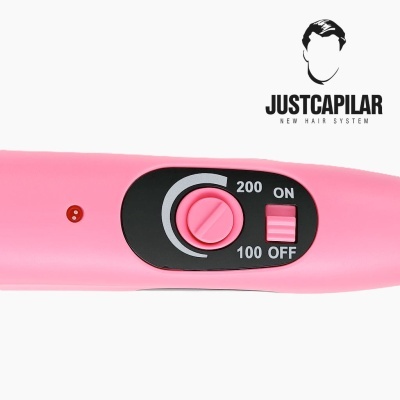 Controle de temperatura de dispositivo rosa com logotipo JUSTCAPILAR