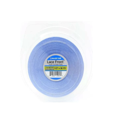 Rolo de fita adesiva azul para sistema capilar com etiqueta central.