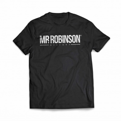 T-shirt preta MR ROBINSON com texto branco