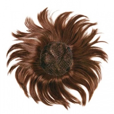 Extensão de cabelo castanho com base de rede preta