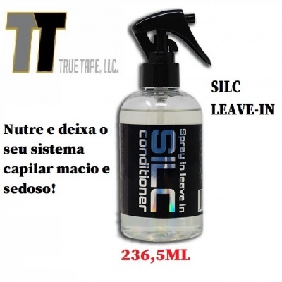 Frasco transparente com spray preto de condicionador leave-in SILC