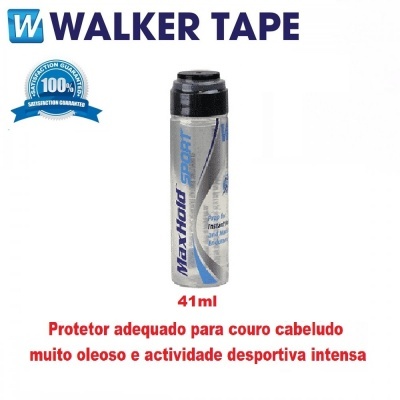 Frasco do MaxHold Sport da Walker Tape com selo de garantia em fundo branco