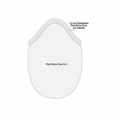 Ilustração de peça Piel Extra Fina G-3 com extensão 1,3 cm