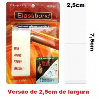 Embalagem de fita adesiva Elastibond branca com texto e medidas visíveis