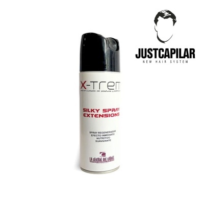 Spray X-Trem Silky Spray Extensions em embalagem branca com tampa preta
